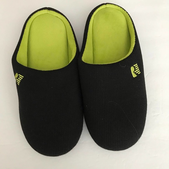 Rockdove Slippers Black and Green NWOT Size Small 7-8 - Picture 1 of 8